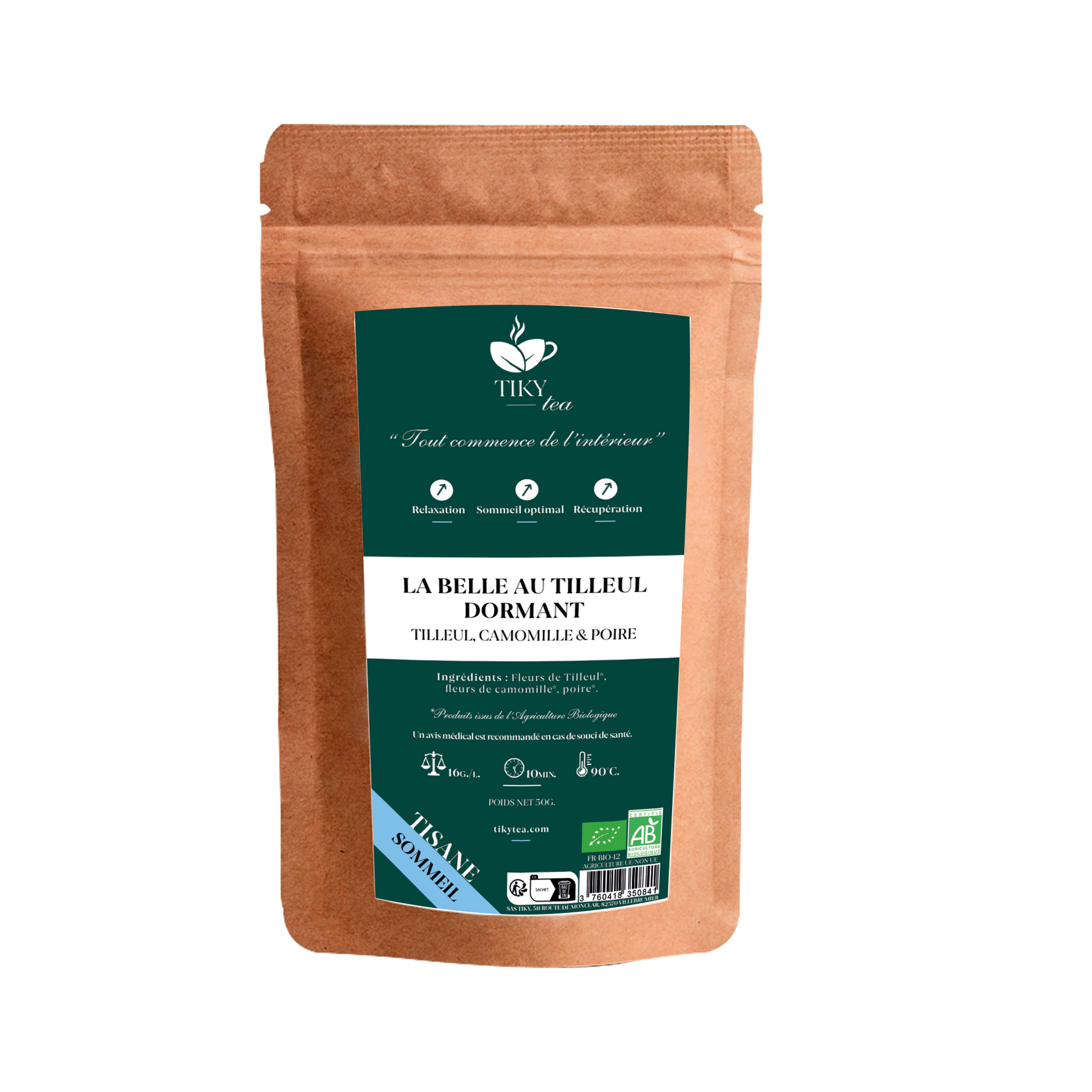LA BELLE AU TILLEUL DORMANT - Tilleul, Camomille & Poire - BIO - TikyTea